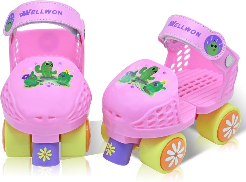 WELLWON Kids Roller Skate for Girls Boys Ages 2-5 Years Old, Adjustable Toddler Rollerskates, Children Beginner Roller Skate - Image 1